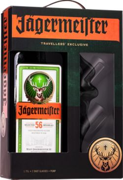 Jägermeister + pumpával + 2 pohárral 35% 1,75L