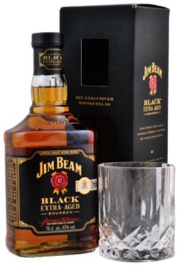 Jim Beam Black Extra Aged + 1 Pohárral 43% 0,7L