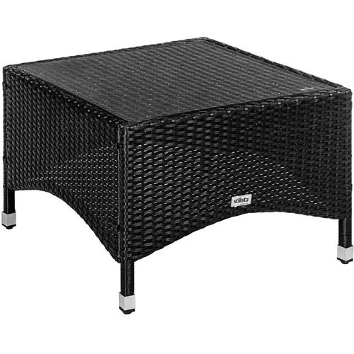 STILISTA Kerti asztal 58 x 58 cm polyrattan fekete