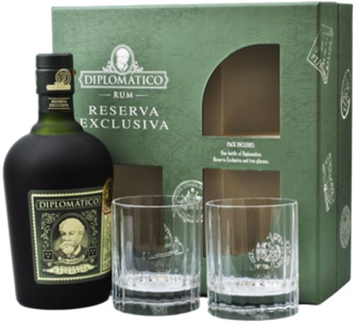 Diplomatico Reserva Exclusiva 12YO + 2 pohárral 40% 0,7L