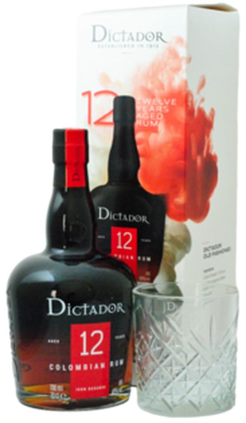 Dictador 12YO + 1 Pohárral 40% 0,7L