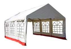 GARTHEN Kerti pavilon 4 x 6 m 400 g/m² piros-fehér