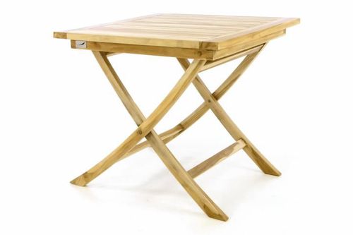 DIVERO Kerti asztal  80 cm kezeletlen teak fa