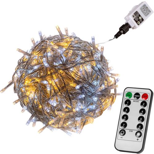 VOLTRONIC® Fényfüzér 60 m 600 LED meleg/hideg fehér