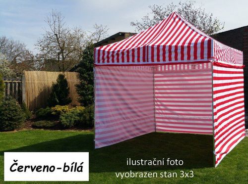 Tradgard Kerti pavilon PROFI STEEL 3 x 6 m piros csíkos