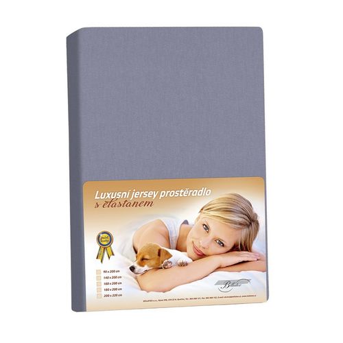 Dzsörzé lepedő elasztánnal, sötétszürke, 160 x 200 cm