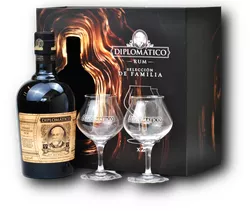 Diplomático Selección de Familia + 2 pohárral 43% 0,7L